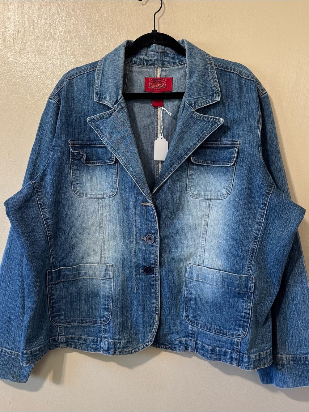 Y2K/2000s Paris Blues Outerwear plus size fitted denim jacket with front pockets